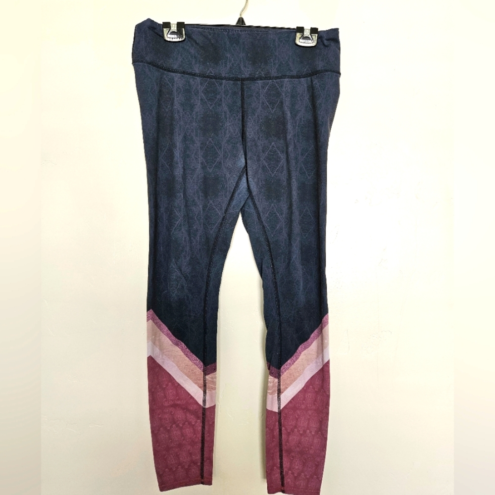 Alo Yoga Airbrush Colorblock leggings navy and pink size L